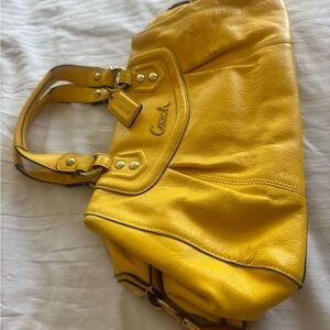Coach Vibrant Yellow Leather Shoulder Bag